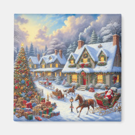 Förtjusande julbyscen magnet