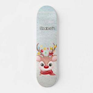 Förtjusande julrenar mini skateboard bräda 18,5 cm