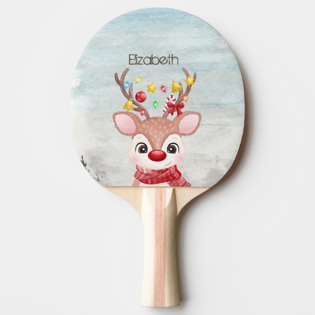 Förtjusande julrenar  pingisracket (Framsidan)