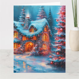 Förtjusande julstensstuga kort