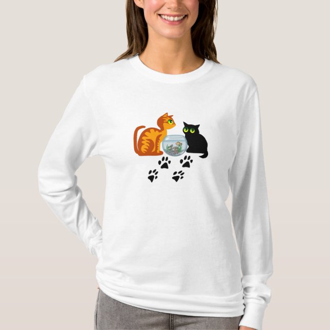 Förtjusande katter på lek t-shirt (Framsida)