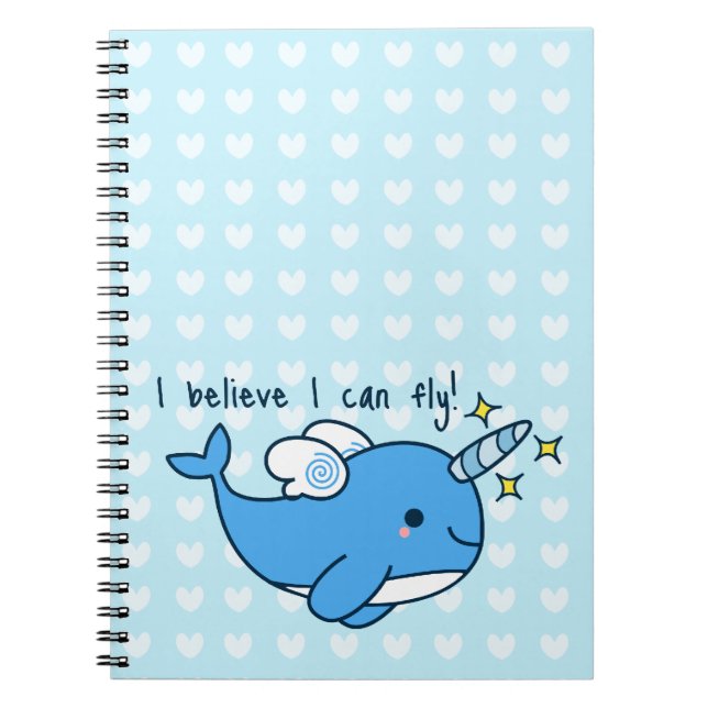 Förtjusande Kawaii Narwhal anteckningsbok (Framsidan)