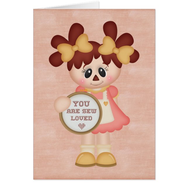 Förtjusande landsömnadtrasdocka OBS kort (Framsidan)