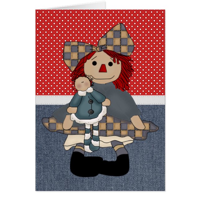 Förtjusande landtrasdocka hälsningskort (Framsidan)