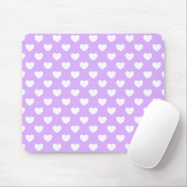 Förtjusande Lavender och White Hearts Mönster Musmatta