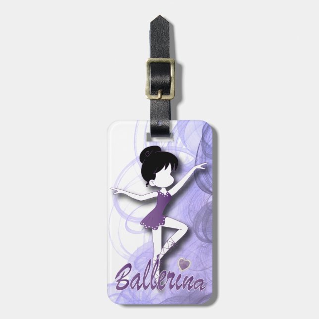 Förtjusande lilor för text | för Ballerinadansare Bagagebricka (Vertikal Framsida)