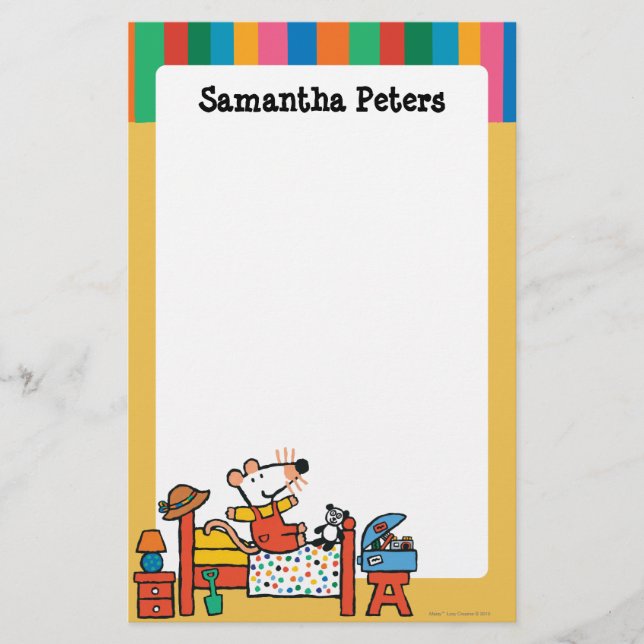 Förtjusande Maisy i röda overaller Brevpapper (Framsida)