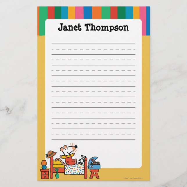 Förtjusande Maisy i röda overaller Brevpapper (Framsida)