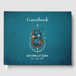 Förtjusande majestisk blå fågel. gästböcker