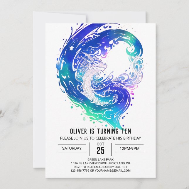 Förtjusande medeleval Dragon Birthday Inbjudningar (Framsida)