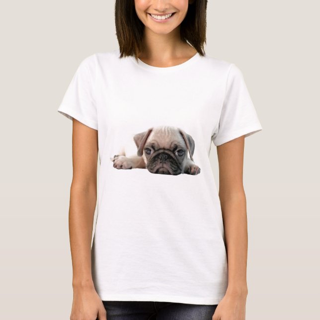 förtjusande mopsvalp t-shirt (Framsida)