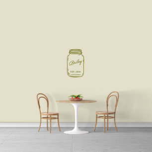 Förtjusande Namn i Mason Burk medelvägg Decal