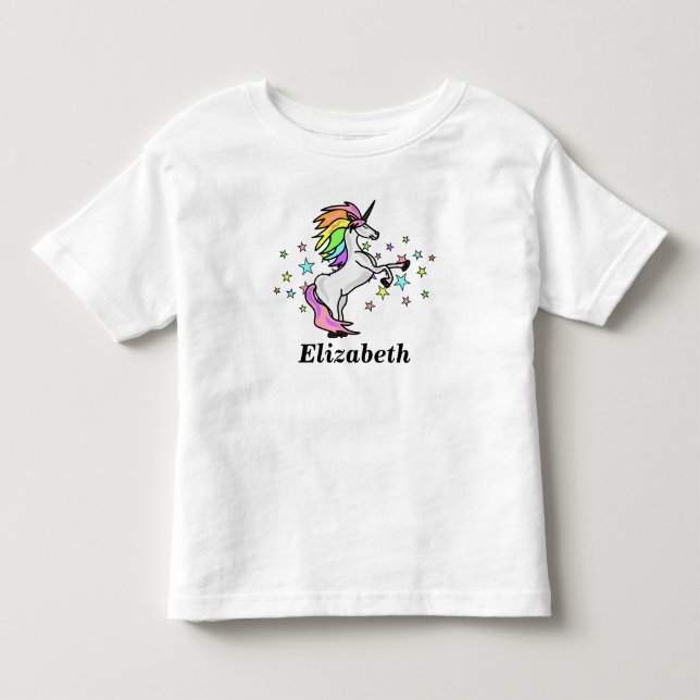 Förtjusande namn, regnbåge och Unicorn Tee (Framsida)