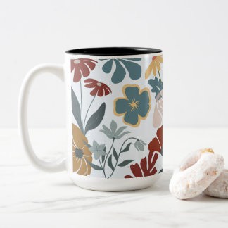 Förtjusande och levande modern Blommigt Två-Tonad Mugg