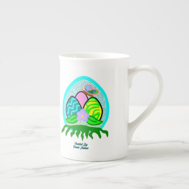 Förtjusande Påskägg Bone China Mugg Benporslin Mugg (Höger)