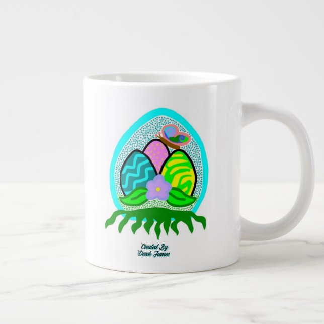 Förtjusande Påskägg Jumbo Coffee Mugg (Höger)
