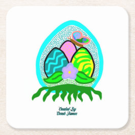 Förtjusande Påskägg Pappra Underlägg Papper Kvadrat