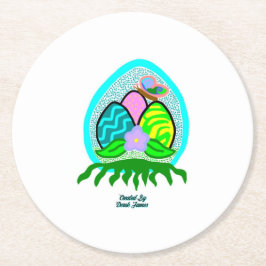 Förtjusande Påskägg Round Papper Underlägg Rund