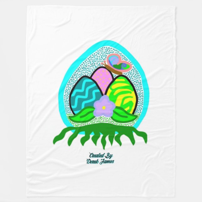 Förtjusande Påskägg Stor Fleece Blanket (Framsidan)