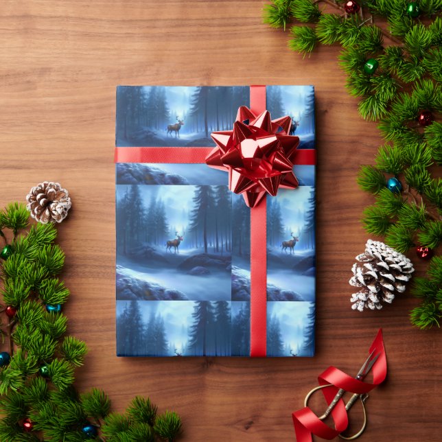 Förtjusande renar Vinterundrets semesterfirande Presentpapper (Julgåva)