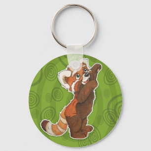 Förtjusande röd Panda Keychain Nyckelring