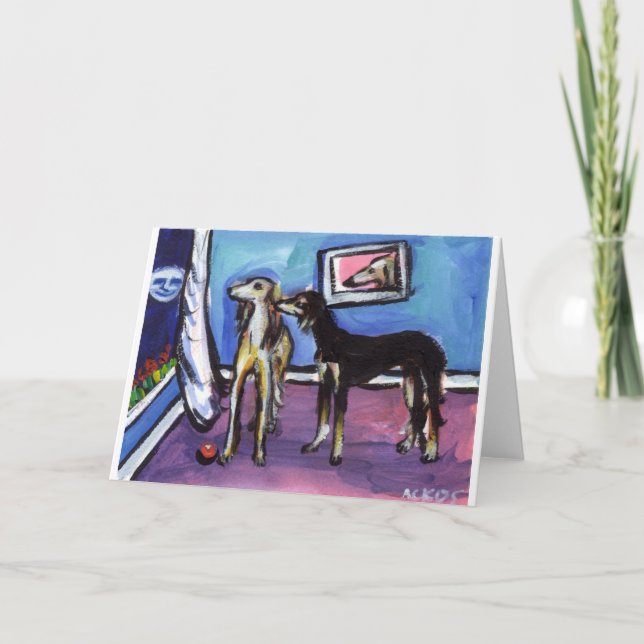 Förtjusande Saluki månedesign Kort (Framsida)