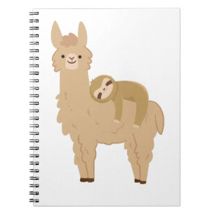 Förtjusande Sloth som sovar på en Llama Anteckningsbok