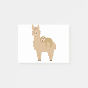 Förtjusande Sloth som sovar på en Llama Post-it Block