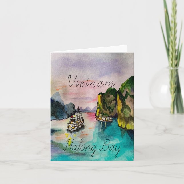 Förtjusande solnedgång i Hlängs Bay Vietnam Fodral Anteckningskort (Framsida)