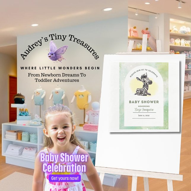 Förtjusande Tecknad Zebra Baby Shower Papper Napki Pappersservett (Skapare uppladdad)