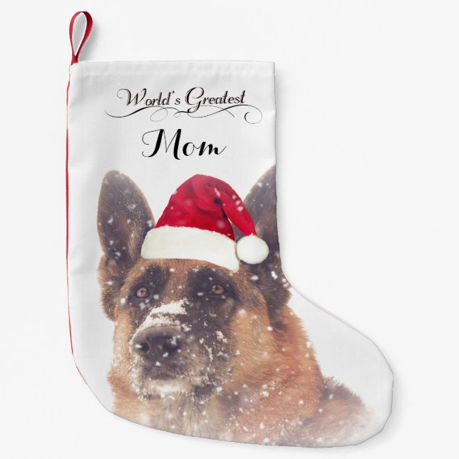 Förtjusande tysk herdejulstrumpa liten julstrumpa (Framsidan)