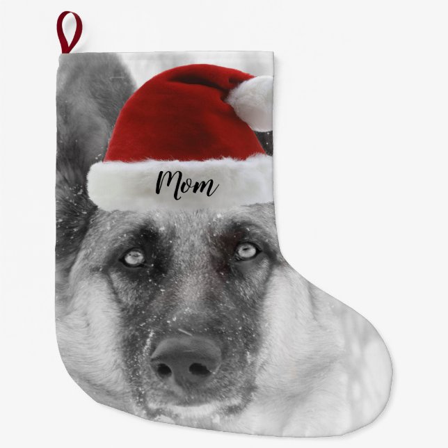 Förtjusande tysk herdejulstrumpa stor julstrumpa (Framsidan)