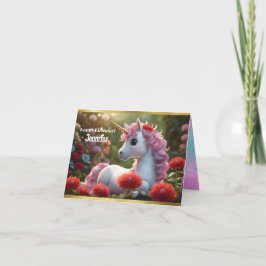 Förtjusande Unicorn Birthday Folded Greeting Card Kort