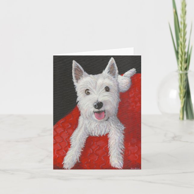 Förtjusande Westie hälsningkort Kort (Framsida)