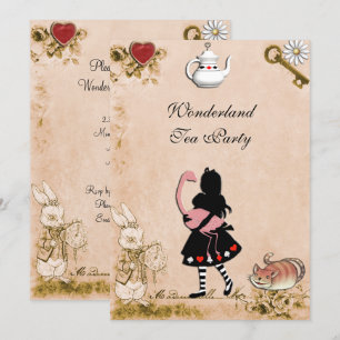 Förtjusande Wonderland Tea Party Mor's Day Inbjudningar