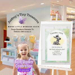Förtjusande Zebra Baby Shower Flat Tackate You Car Tack Kort