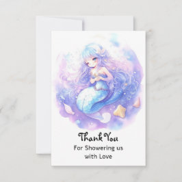 Förtjusning av Ocean Fantasy Sjöjungfru Baby Showe Tack Kort