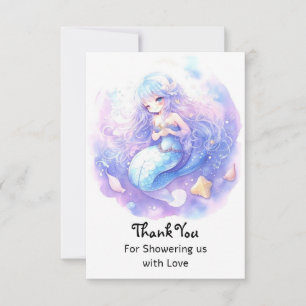 Förtjusning av Ocean Fantasy Sjöjungfru Baby Showe Tack Kort