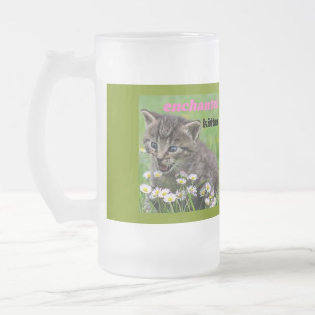 förtjust kattunge frostat ölglas (Vänster)