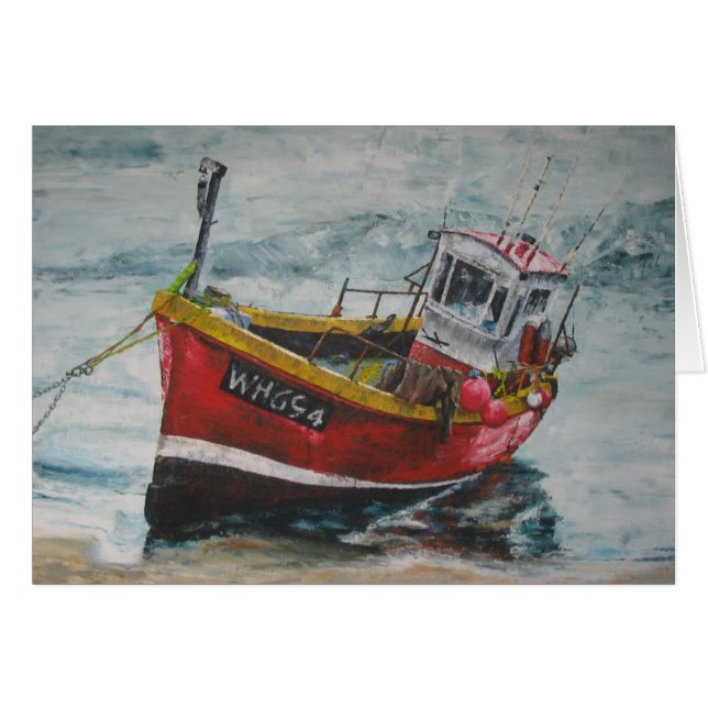 Förtöjd fiskebåt OBS kort (Framsidan Horizontal)