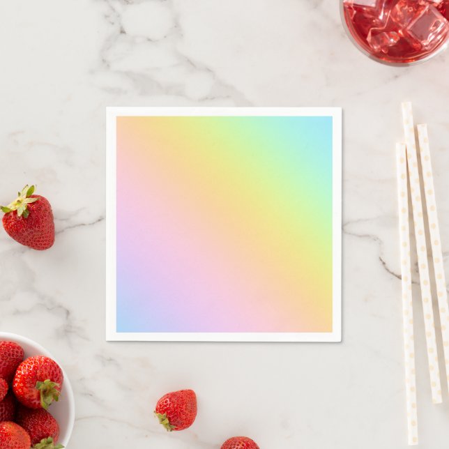 Förträfflig inbjudan till Pastel Rainbow bröllop Pappersservett (Insitu)