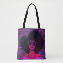 Förtrodd afrikansk svart naturlig Afro Hair Woman Tygkasse