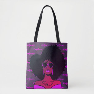 Förtrodd afrikansk svart naturlig Afro Hair Woman Tygkasse