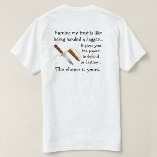 Förtroende är likt en dolkskjorta t-shirt