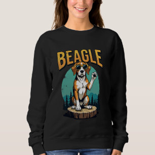 Förtroende Beagle på Träd-stump med Retro Stil T Shirt