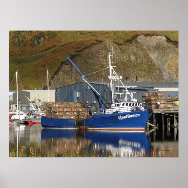 Förtroende, Crab Boat in Dutch Harbour, AK Poster (Framsidan)