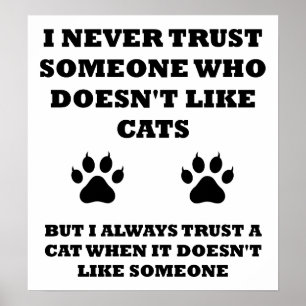 Förtroende för Cats Funny Poster