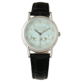 Förtroende för Lord Bible Quote Watch Flowers Bird Armbandsur