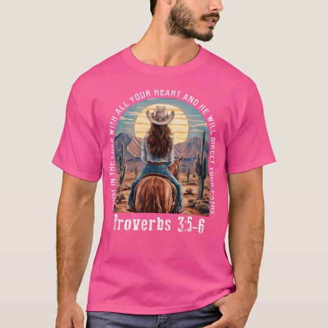 Förtroende för Lord Cowgirl Western Christian Prov T Shirt (Framsida)