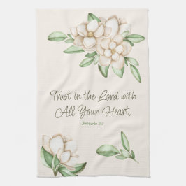 Förtroende för Lord Elegant Bible Verse Botanical Kökshandduk